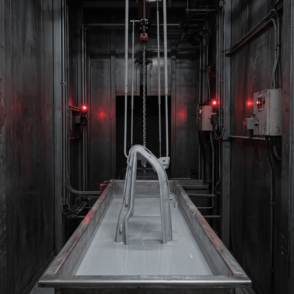 Pintura KTL: o que é, como funciona e quais benefícios oferece às peças de lataria automotiva. Explicar de maneira didática o processo de pintura por cataforese, mostrando como o banho à base de água, a corrente elétrica e a cura térmica contribuem para uma cobertura uniforme, mais proteção contra a corrosão e acabamento cinza primer. O texto apresenta a tecnologia como prova da evolução da Centauro e traduz seus atributos técnicos em consequências práticas para o mercado de reparação.